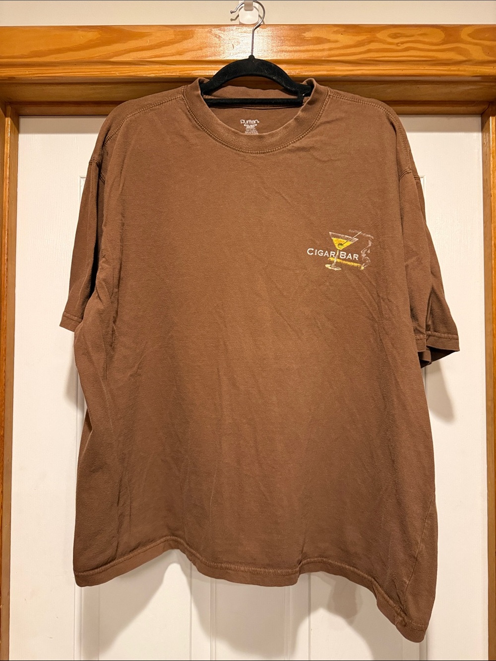 Puritan Brown Short-Sleeve Tee with Small Cigar Bar Logo